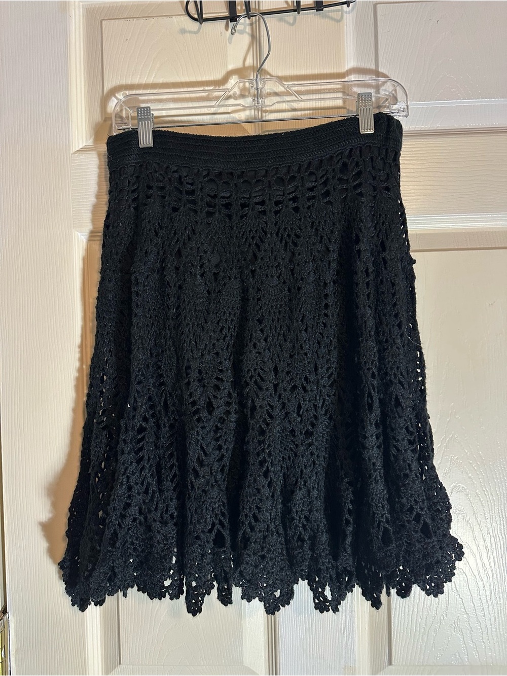 Cache Black Crochet Circle Skirt